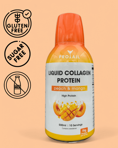 Bottle of Protail liquid collagen protein gluten-free lactose-free sugar-free